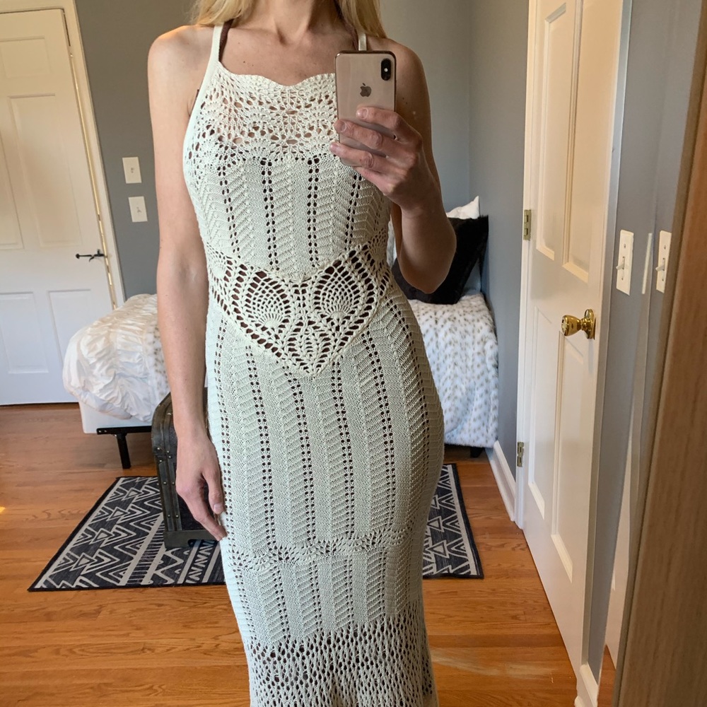 Ecote Cotton Sheer Crochet Maxi Dress - Picture 2 of 7